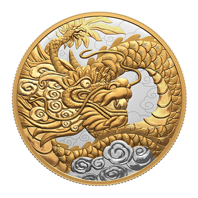 A picture of a 2023 $50 Fine Silver Coin - 5 oz Heavenly Dragon
